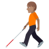 🧑🏽‍🦯 person with white cane: medium skin tone display on JoyPixels